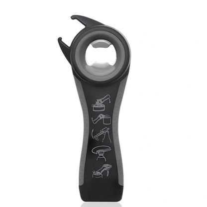 Stainless steel multifunction kitchen opener with bottle opener and corkscrew functions