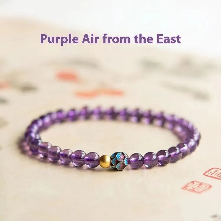 Nine Purple Lotus Bracelet in a retro Chinese student style for women