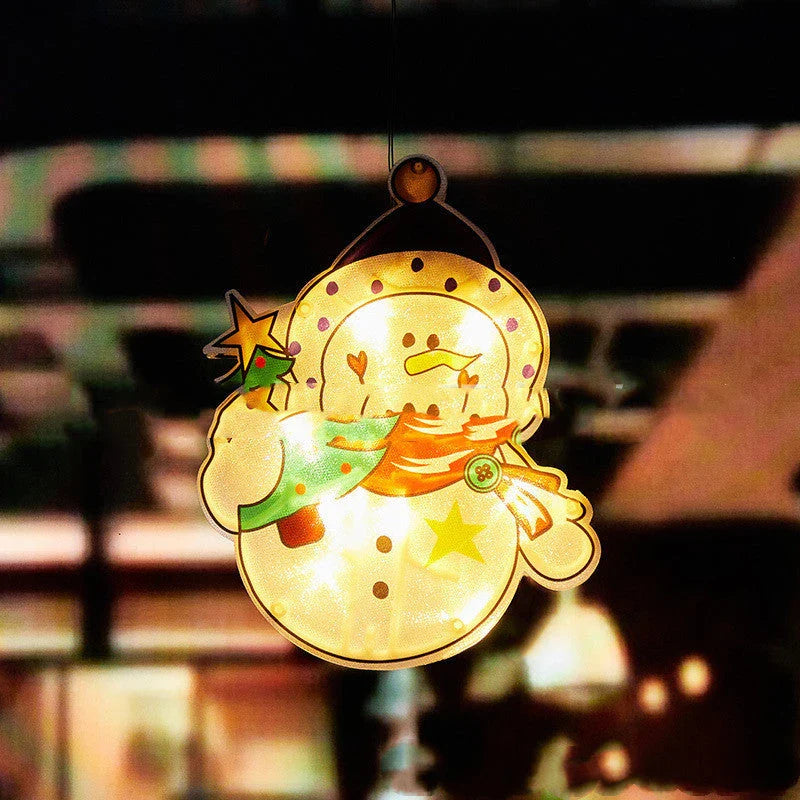 Santa Claus LED suction cup window hanging lights for Christmas decoration