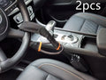 Red iron car steering wheel lock with copper core for General Motors vehicles.