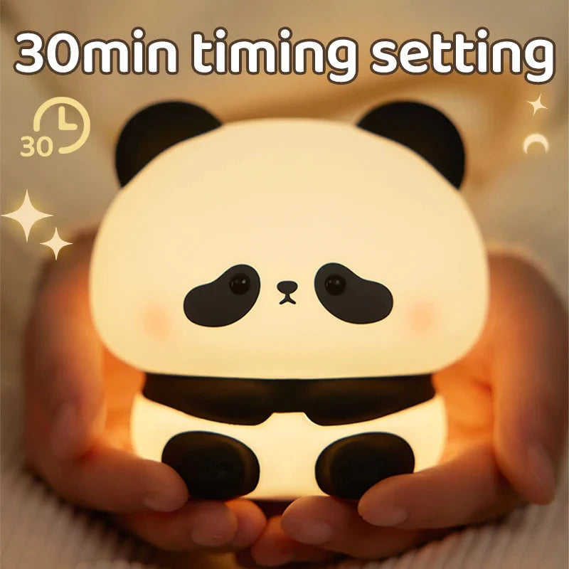Panda LED Night Light with adjustable colors and USB rechargeable battery