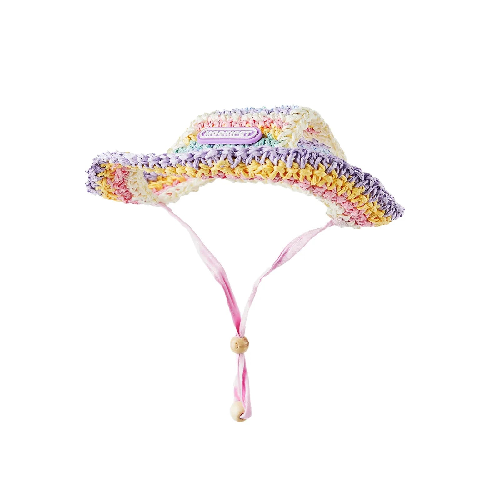 Small dog woven sun hat in 100% paper summer style for Yorkshire Bichon breeds