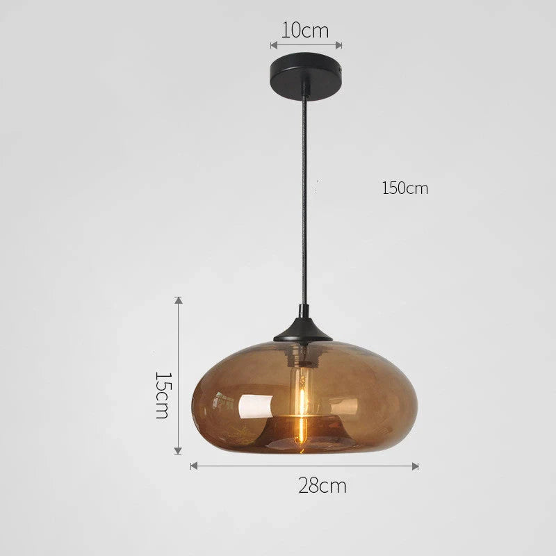 Nordic Modern Loft Pendant Lamp with glass body and adjustable height