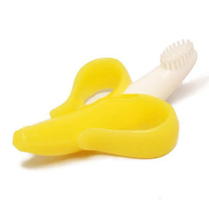 Food grade silicone banana teether toy for babies, safe and soothing for teething