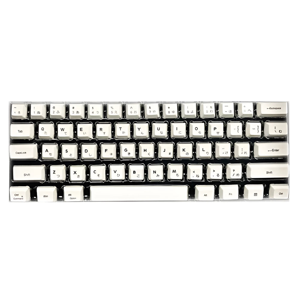 White Japanese keycap full set of 100 keys with sublimation printed characters for mechanical keyboards