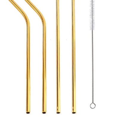 Colourful reusable stainless steel straws with threaded non-slip lines in various sizes and colours