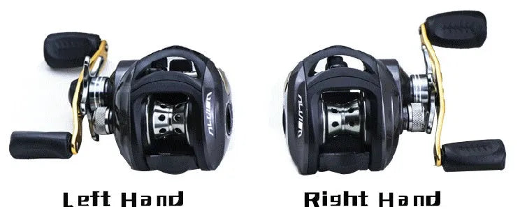 Luya Magnetic Metal Fishing Reel in black with all-copper gear and stainless steel bearings