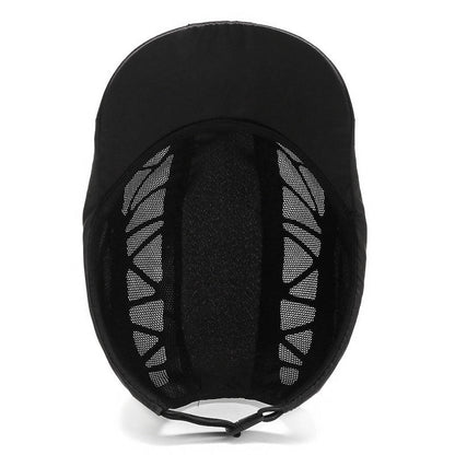 Breathable mesh beret hat in black, gray, dark gray, and navy blue with adjustable fit