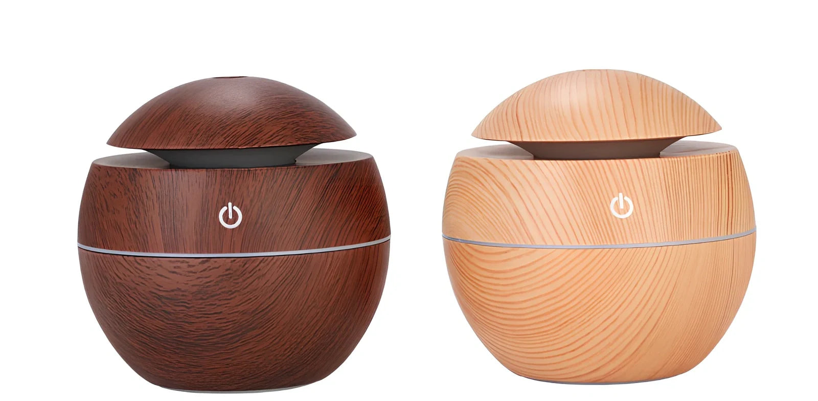 Wood grain USB desktop aroma diffuser with coloured lights and 130ml water tank for office use
