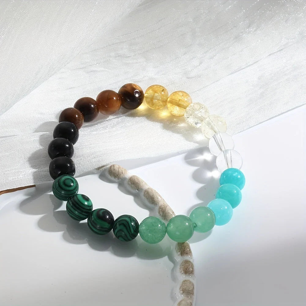 Universal Natural Stone Citrine Dongling Stone Malachite Bracelet in various colors for unisex fashion accessory