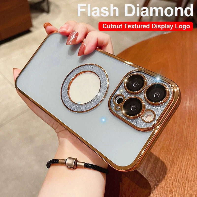 Electroplated TPU iPhone case with built-in lens protection in various colours