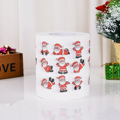 Festive Christmas toilet roll paper with Santa Claus design