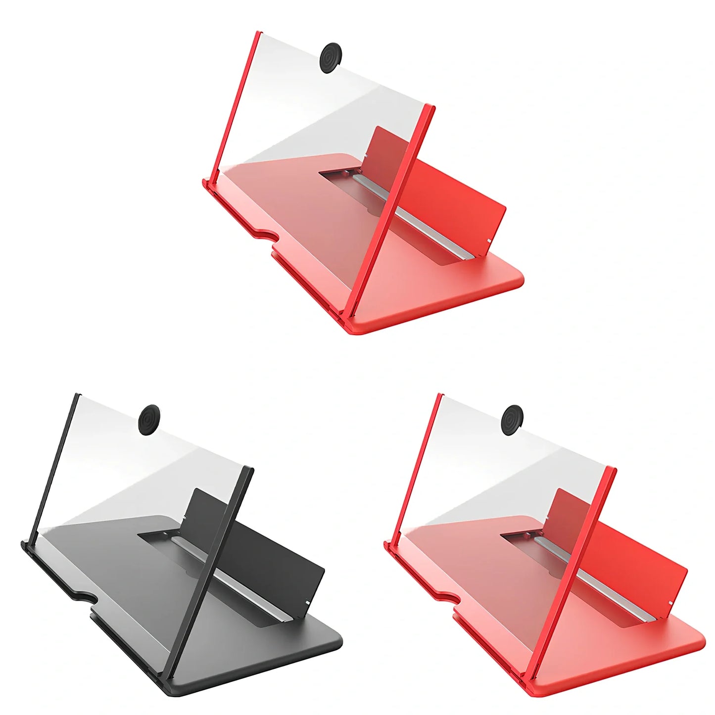 12-inch foldable mobile phone screen magnifier with 3-4x magnification in black colour