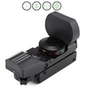 Black aluminium alloy reflex holographic sight with 22x33mm SLR lens and 4 reticles on 20mm rail mount