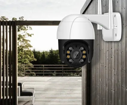 PTZ WiFi surveillance camera with dual antennas, 270° rotation, and night vision for indoor and outdoor use