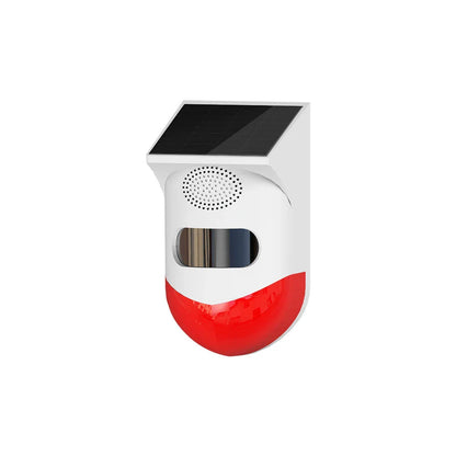 A solar-powered infrared intruder alarm system with powerful sound and light alerts to deter intruders and protect New Zealand homes and businesses.