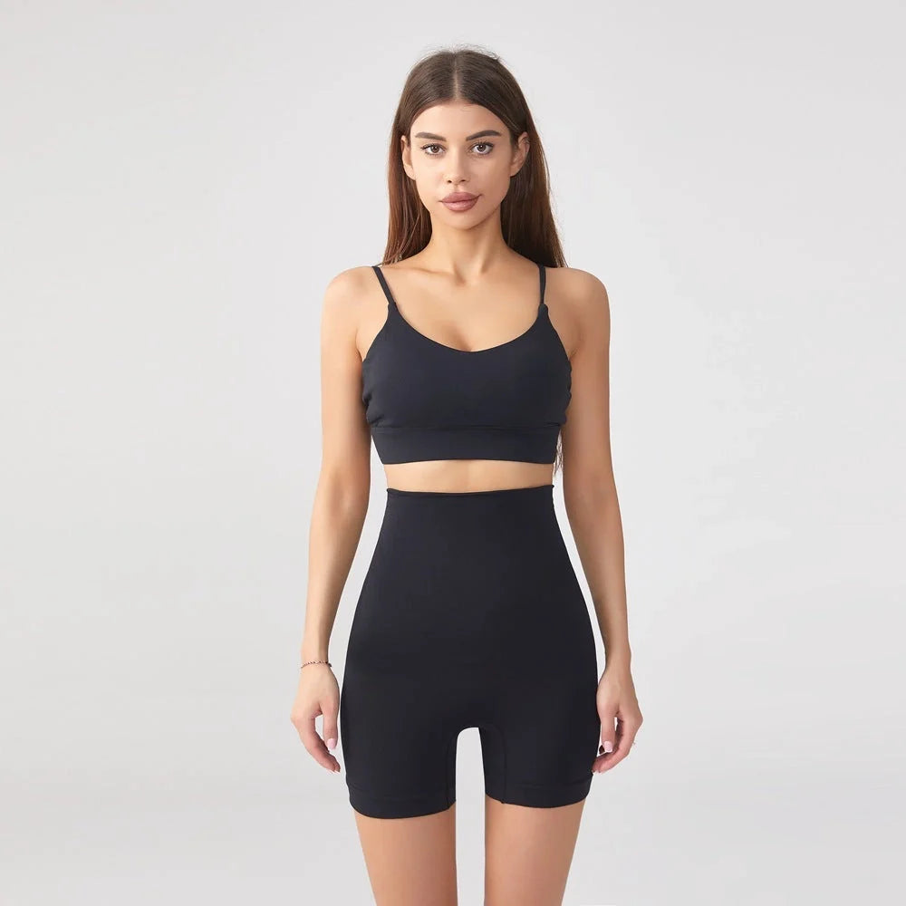 High Top Sports Shaping Pants Plus Size Seamless in black and skin color