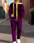 Fashion men's casual sporty round neck sweatshirt and pants two-piece set with letter print, 18 colours