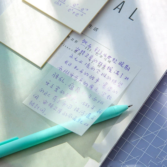 Waterproof PET transparent sticky notes in cartoon shapes for durable note-taking