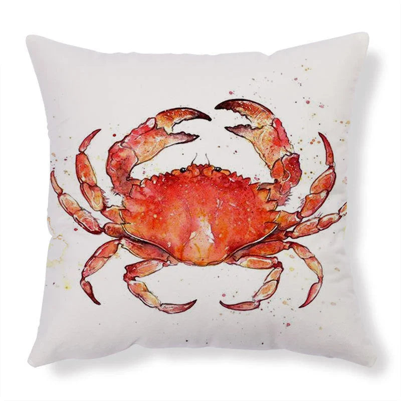 Stylish throw pillow covers featuring vibrant sea creature designs for home decor