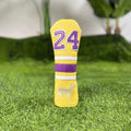 Set of four coloured PU golf club sleeves for iron head protection, including fairway, No1, and putter designs.