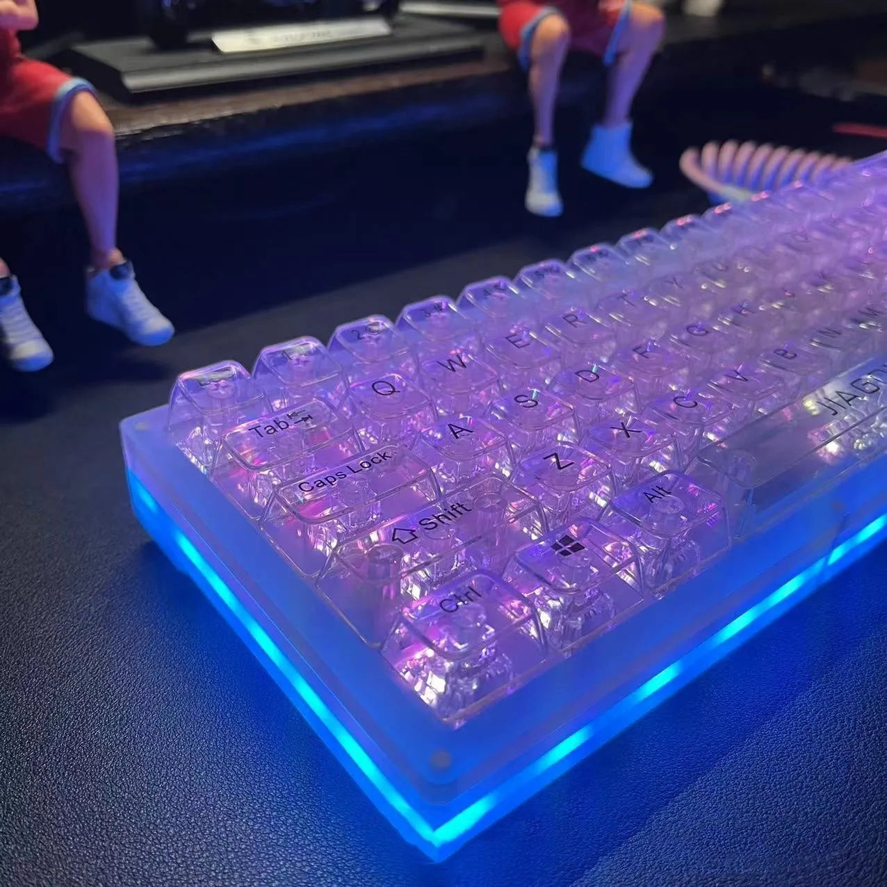 Universal transparent plastic 132 key cap replacement set for keyboards