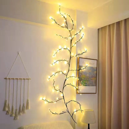 Flexible DIY Willow Vine Branch LED Light with warm white glow for festive decor