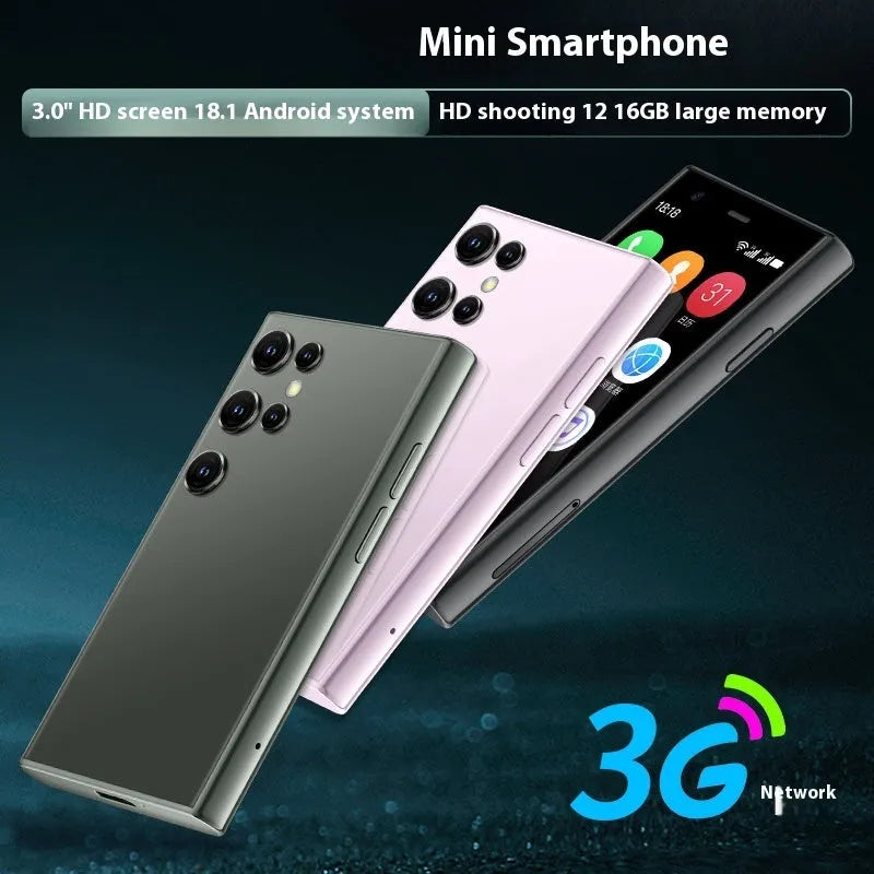 S23PRO & XS15 mini smartphone in black, green, or pink purple with a 3-inch screen.