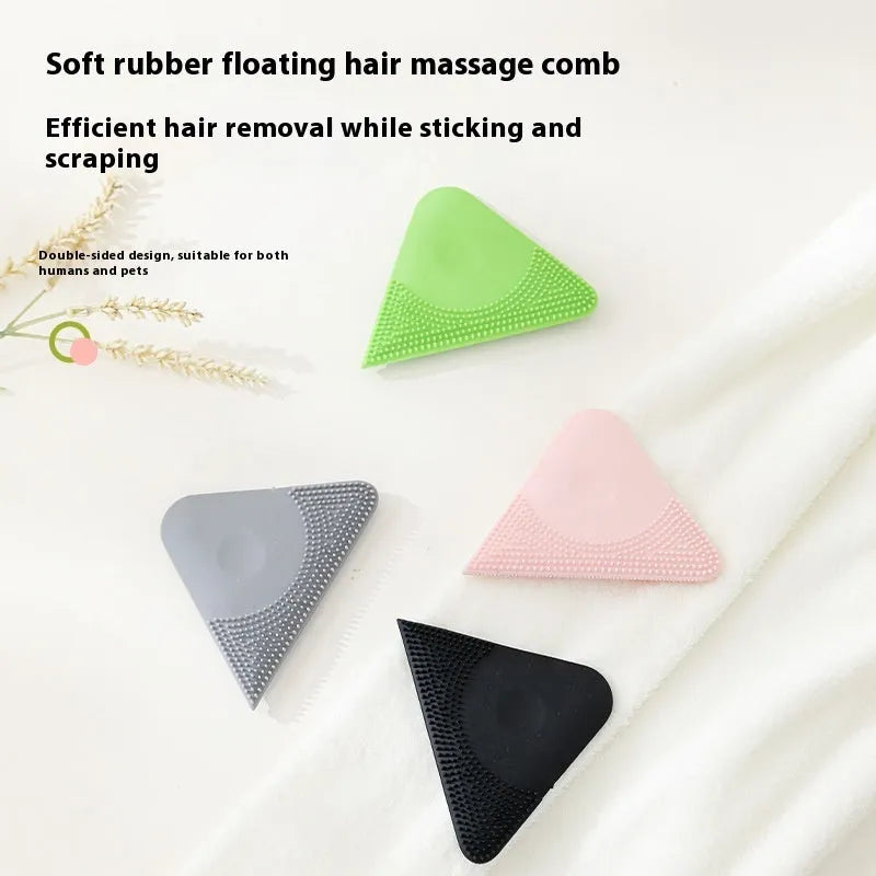 A PTE pet hair scraper brush tool for grooming pets and removing fur from fabrics.