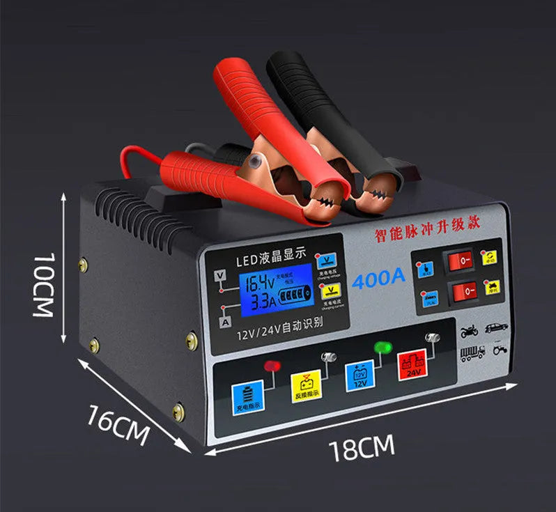 Liuxian 400A fully automatic truck battery charger 400W black with EU plug