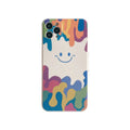 Smiley face design TPU silicone iPhone case in rainbow pattern