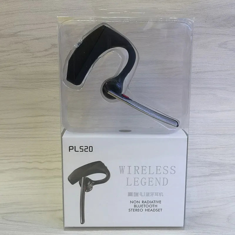 Black Bluetooth sports headphones with USB charging port and battery display on a white background.