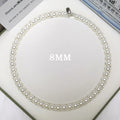 925 silver ingot buckle necklace with white shell pearls on unisex clavicle chain, 45cm length.