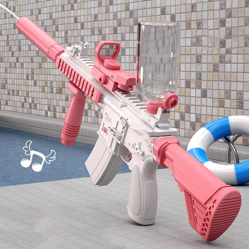 Blue and pink rechargeable automatic electric water gun toy for outdoor summer play