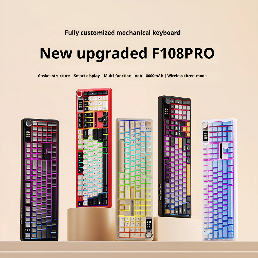 Tarantula F108PRO wireless Bluetooth mechanical keyboard in multiple colour options with custom switches