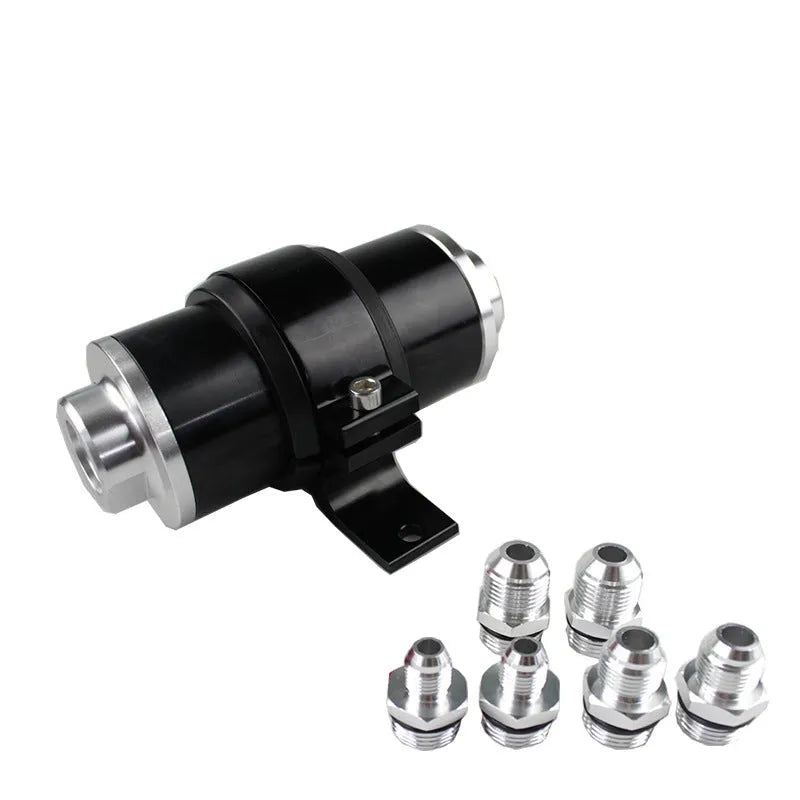 Aluminium petrol filter bracket in six colour options for high-flow magnetized fuel filters