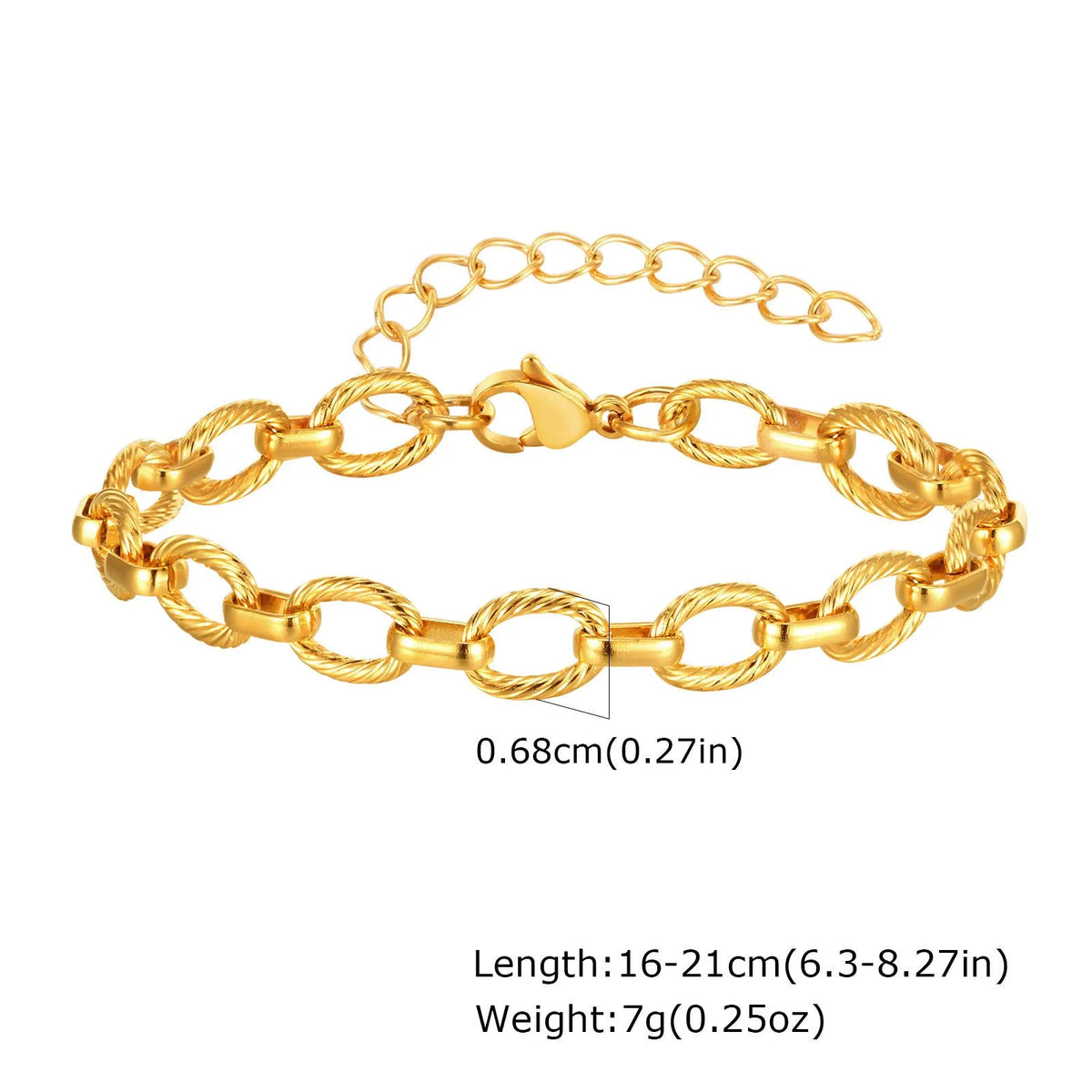 Gold electroplated stainless steel geometric embossed necklace and bracelet set for women