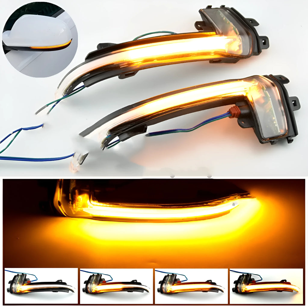 Audi A4 B8.5 rearview mirror running water turn signal in Crystal White ABS plastic