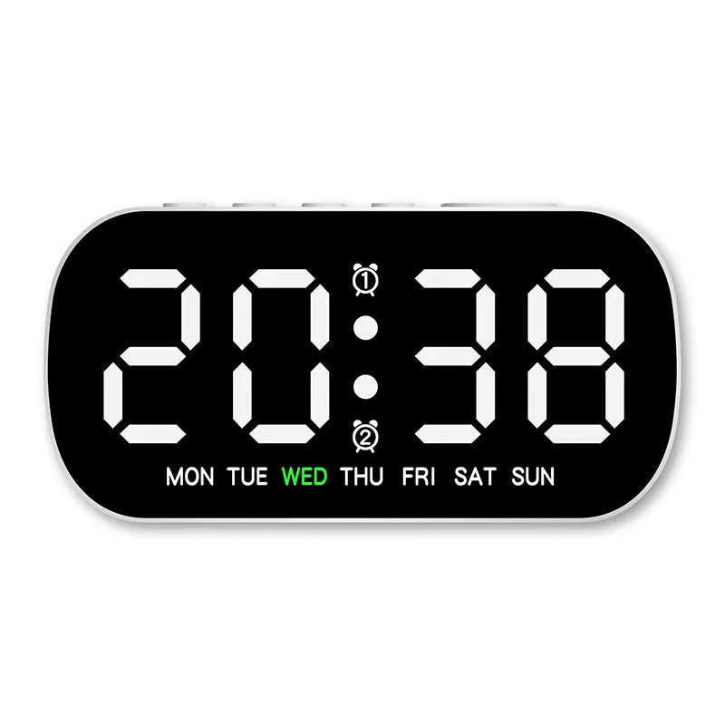Simple multi-purpose LED digital alarm clock with plastic shell, 10mm thickness, five colours