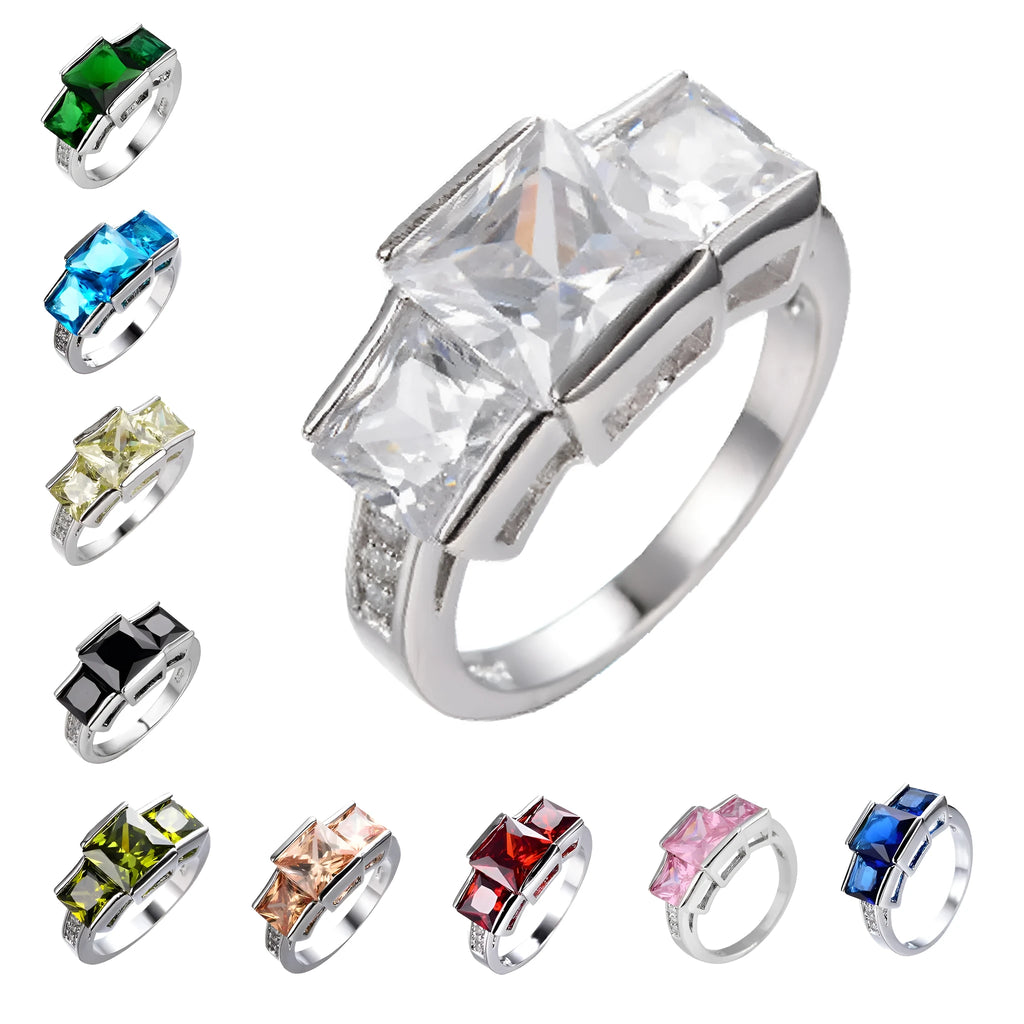Electroplated copper ring in multiple colours with geometric design, sizes 6-10