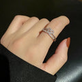 Love ring for women in copper electroplated finish, geometric shape, Korean style, gold colour