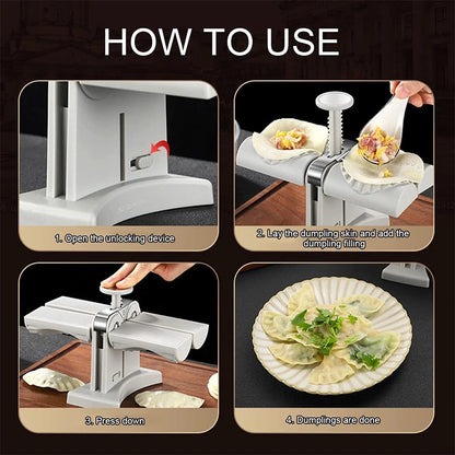 Double head dumpling mould for quick and easy dumpling making
