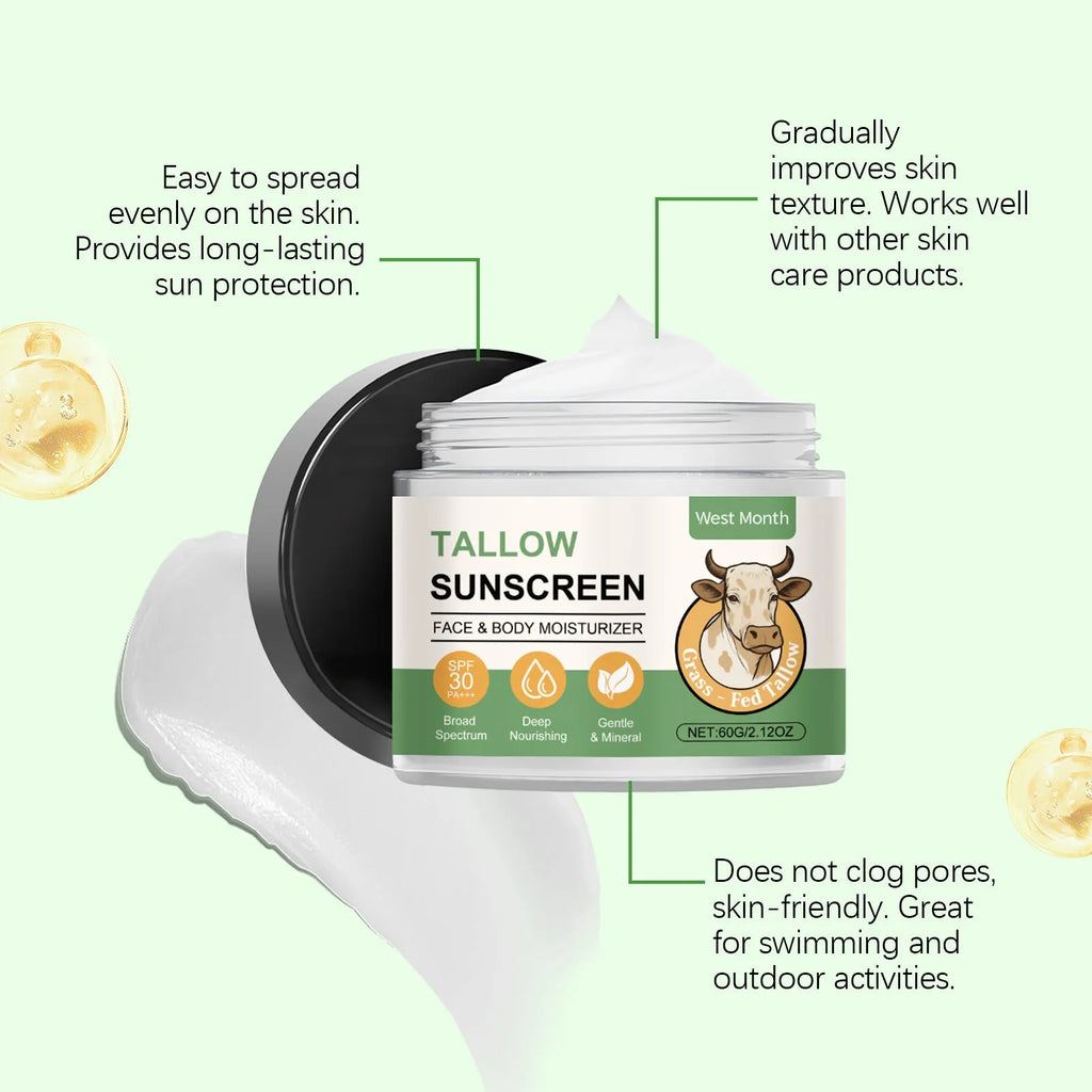 60g tube of moisturising cream with sunscreen protection containing titanium dioxide and hyaluronic acid