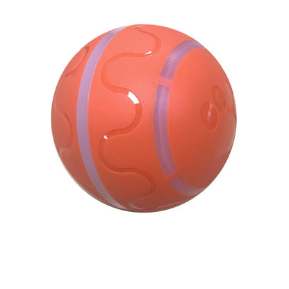 Intelligent Wicked Ball Toy for Cats with automatic rotation and USB charging in orange, yellow, and pink