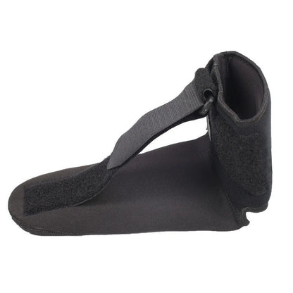 Adjustable ankle support orthosis for rehabilitation and sports, available in sizes S, M, L.