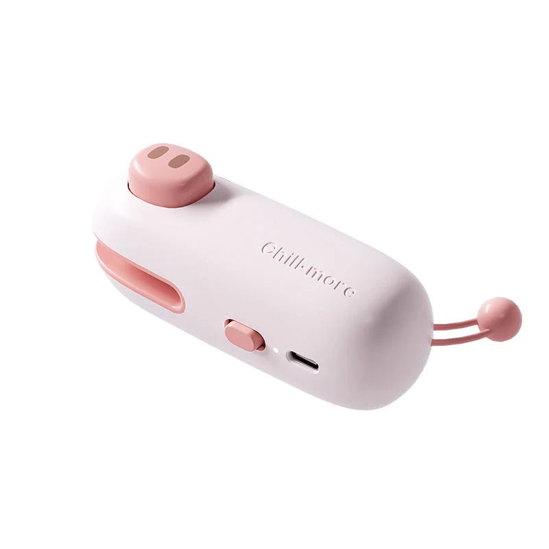 USB rechargeable mini bag sealer with cartoon design for sealing plastic and snack bags