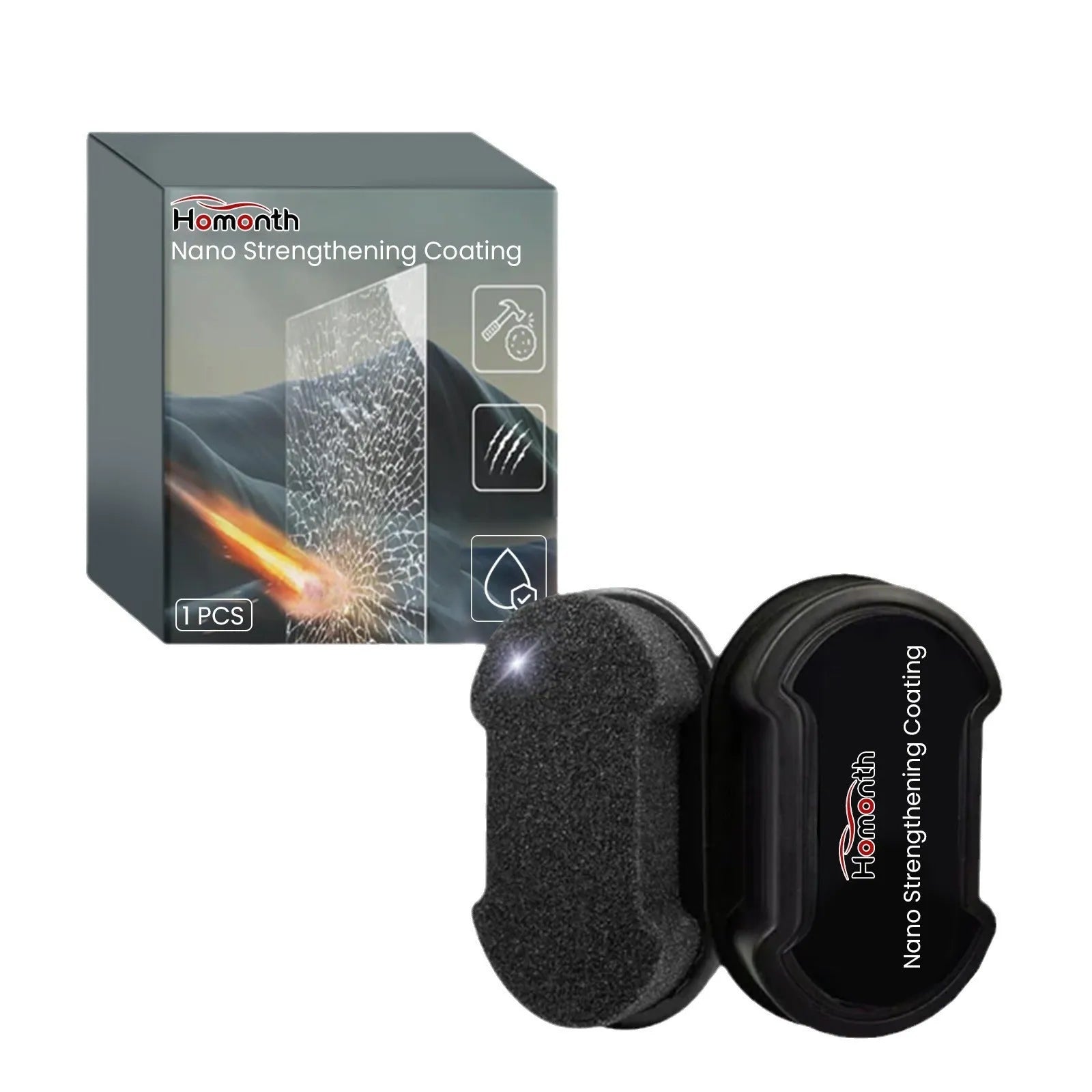 Car cleaning sponge with reinforced texture for automotive glass and hydrophobic window treatment