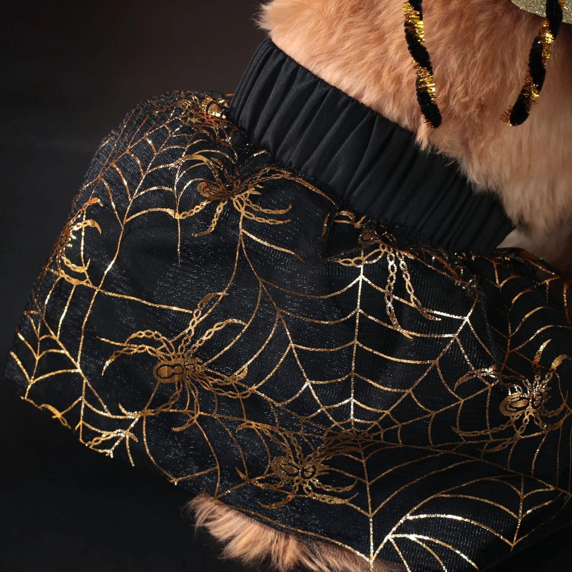 Halloween dog costume in a suit pattern for small, medium, large, and XL dogs.