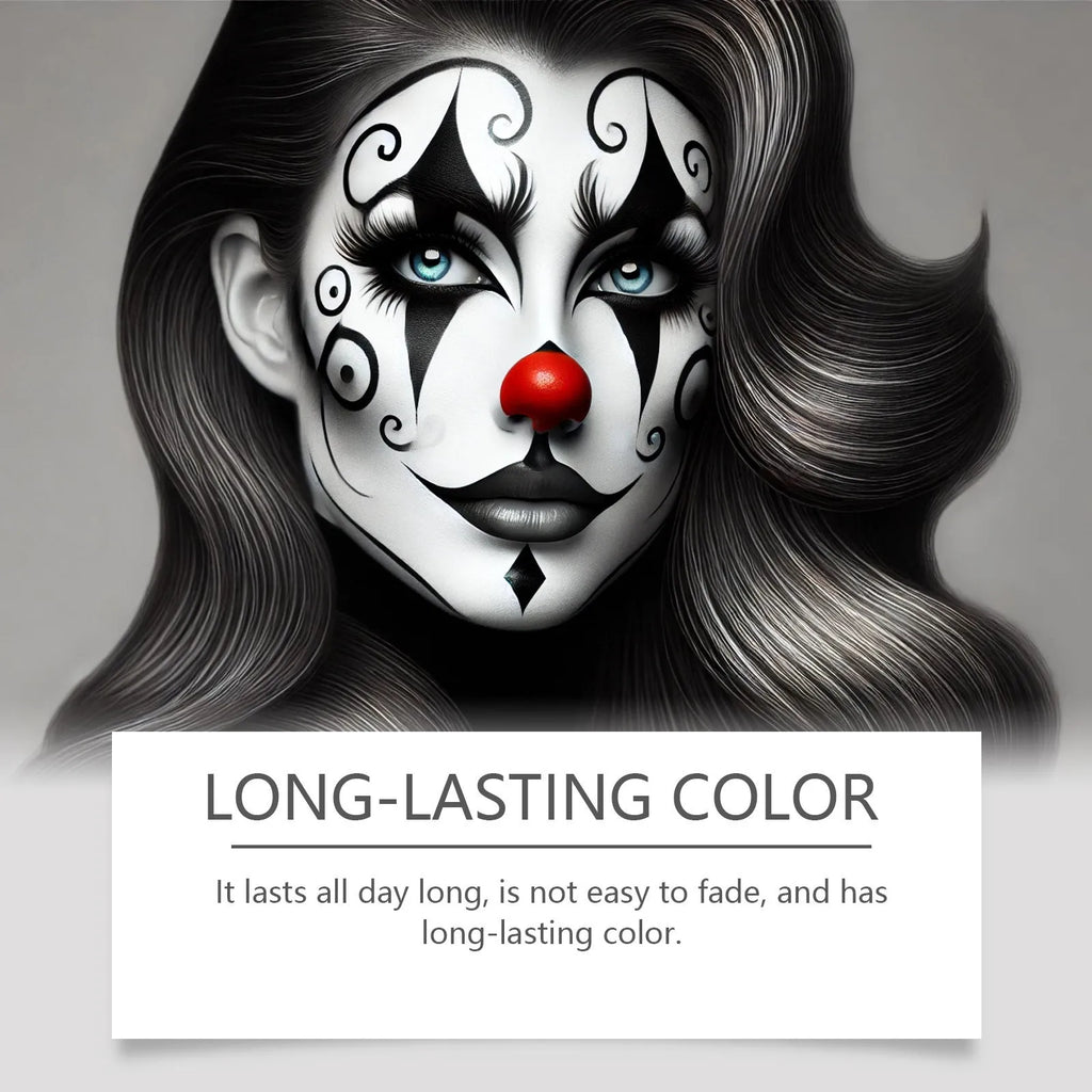 Halloween makeup palette set with red black white cream palettes brushes and sponge in box