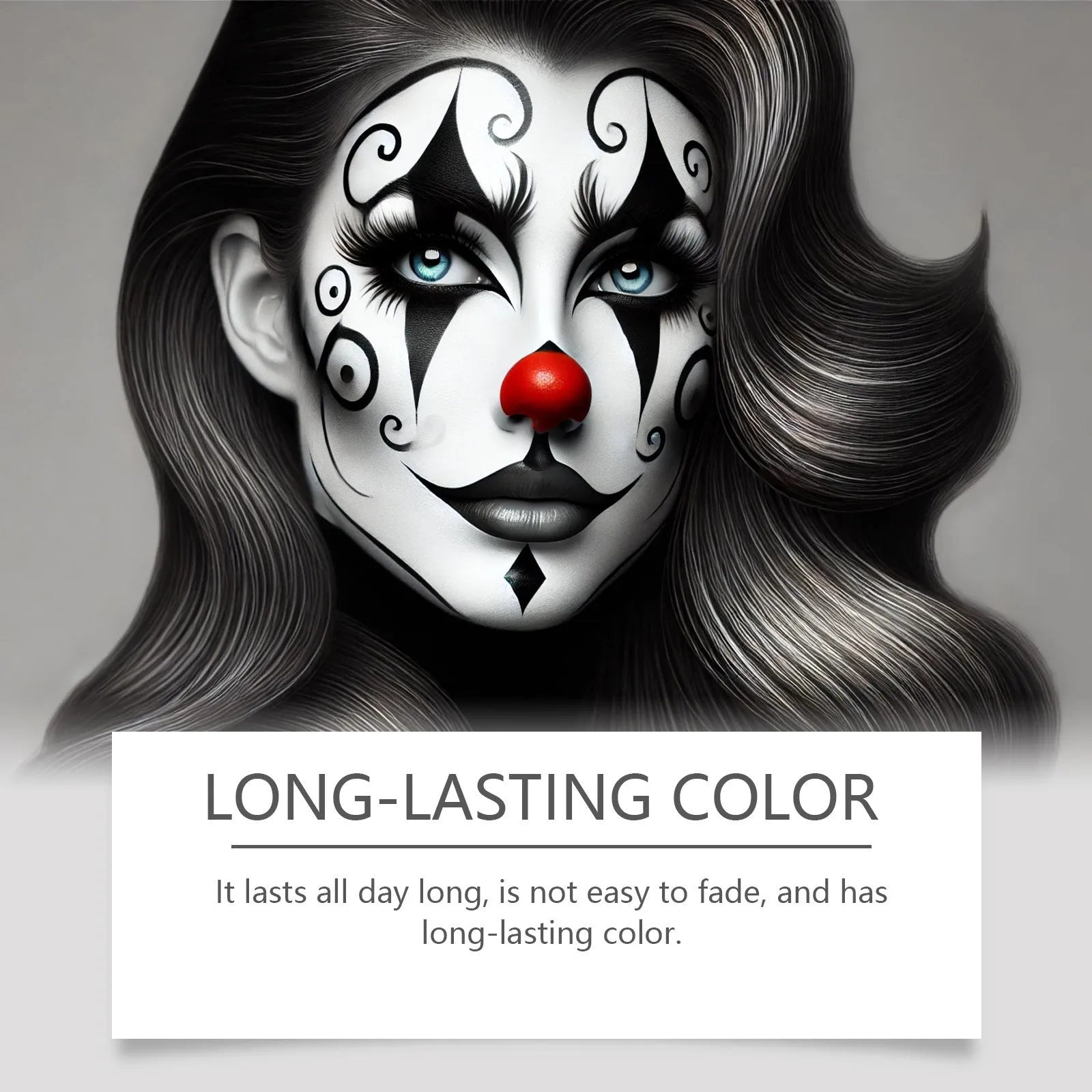 Halloween makeup palette set with red black white cream palettes brushes and sponge in box